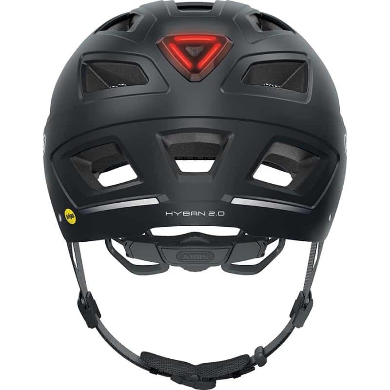 Abus Hyban 2.0 bleu Casque cycliste urbain avec feu arrière 6 LEDs